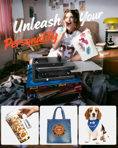 Hybrid Heat Press, 15 X 15 Inch, 8-In-1 Multifunction, Heat up Fast and Even, All-New Patented Design, Easy to Control, Sublimation Press Machine for T-Shirts/Mugs/Tumblers/Caps/Plates, Black
