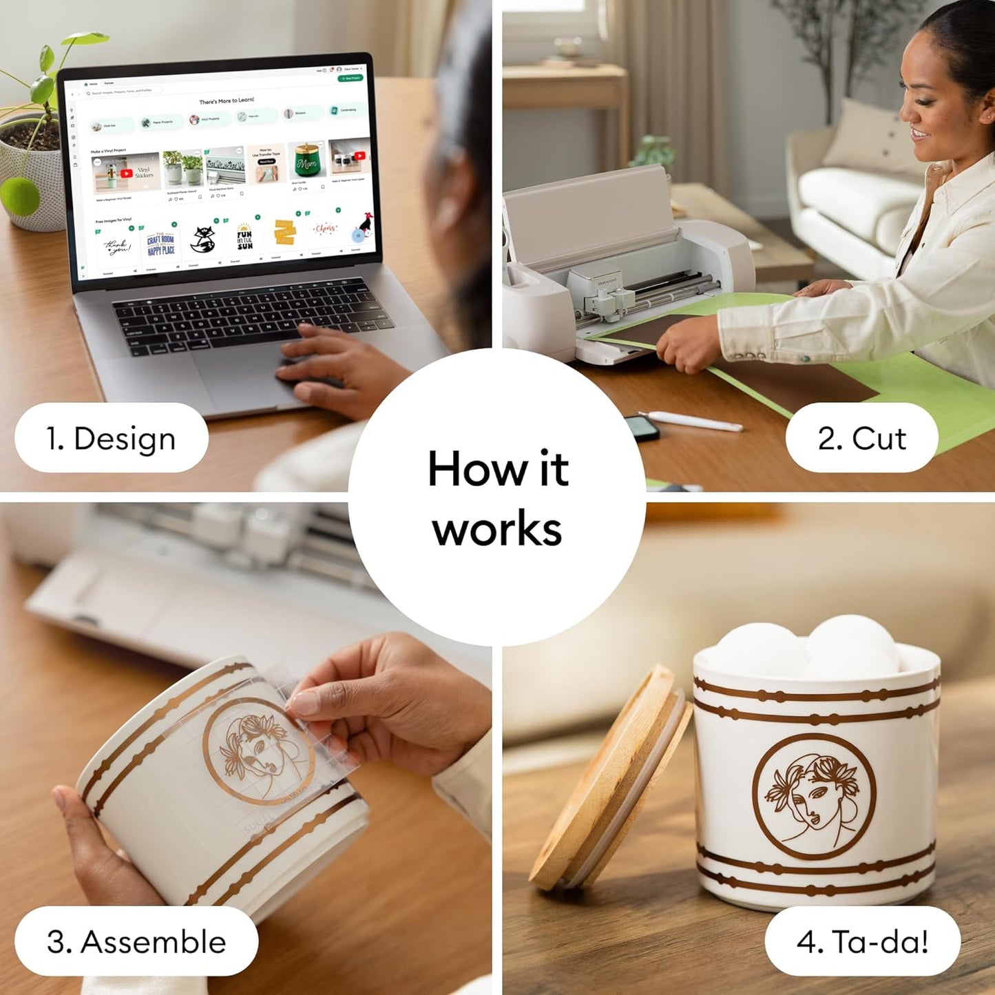 Cricut Explore 4 - Smart Cutting Machine (Seashell) | Engagement Bundle - Includes Smart Vinyl, Cardstock, Transfer Tape, Iron on HTV, Mat, Pens, Tool Kit, & 30 Images in Design Space App