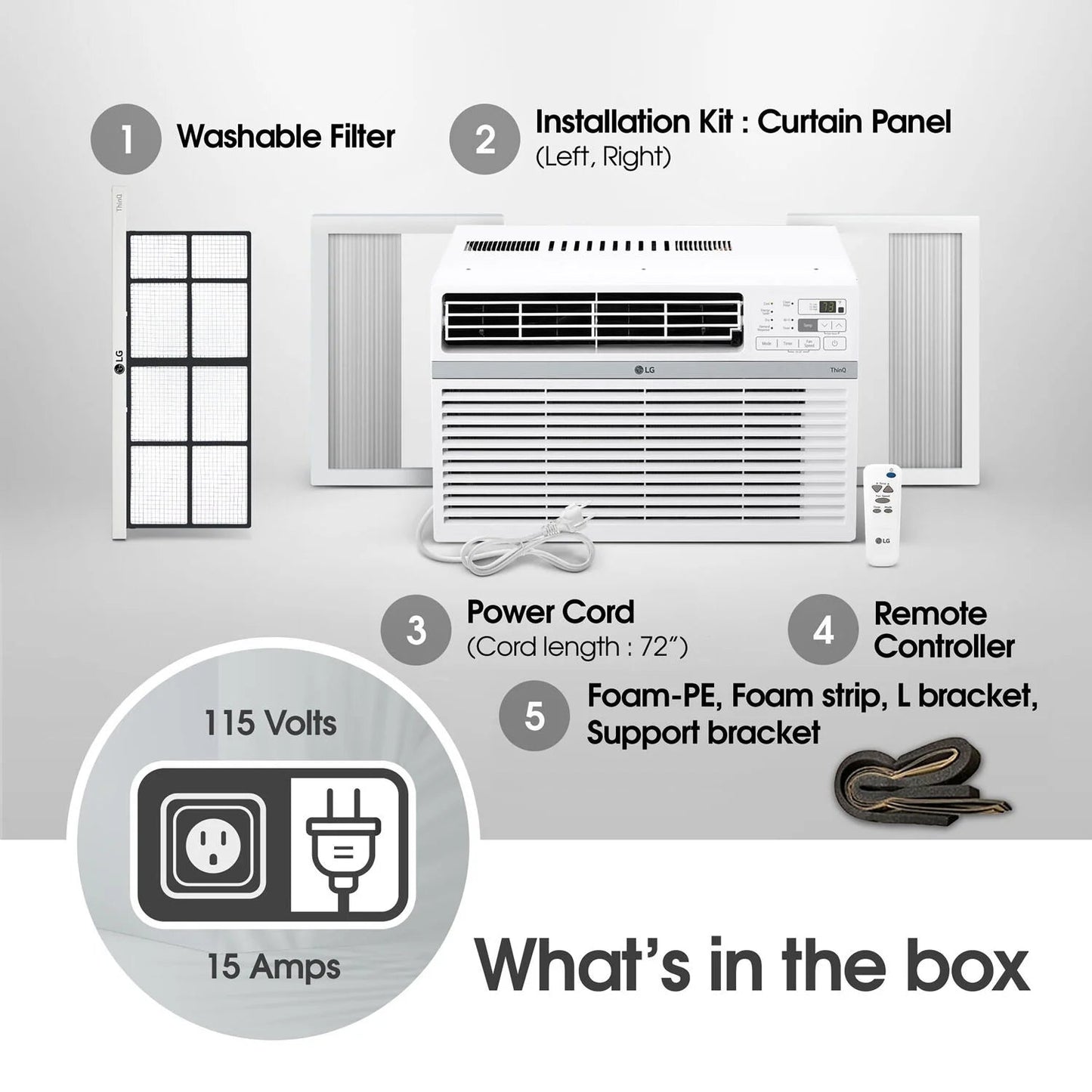 14,000 BTU Window Smart Air Conditioner with Remote, LW1521ERSM1