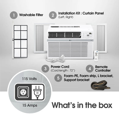 14,000 BTU Window Smart Air Conditioner with Remote, LW1521ERSM1