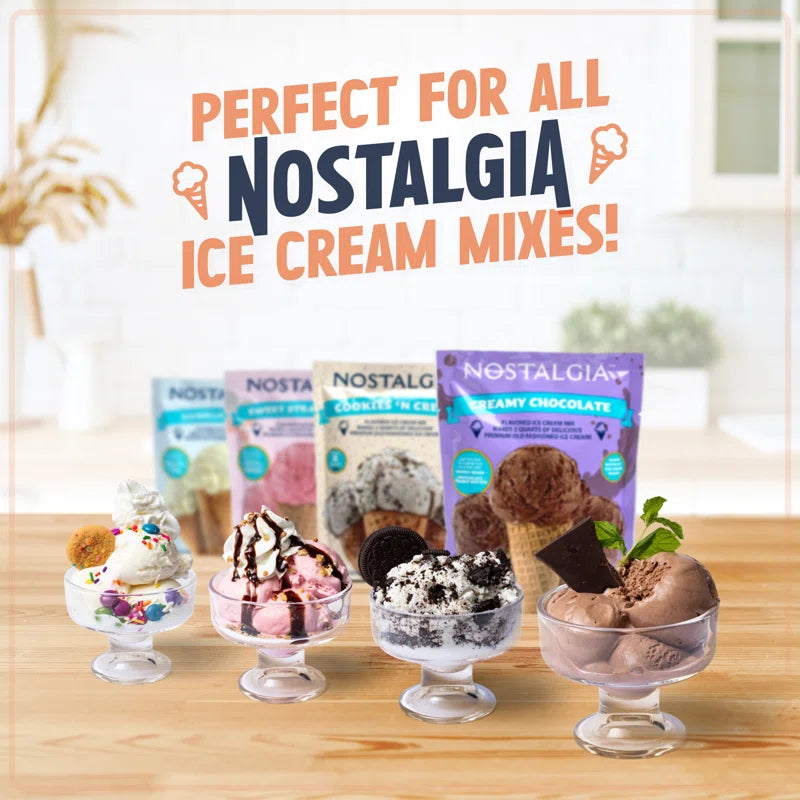 Nostalgia Electric Bucket Ice Cream Maker with Easy-Carry Handle, Makes 6-Quarts in Minutes, Frozen Yogurt, Gelato, Made from Real Wood