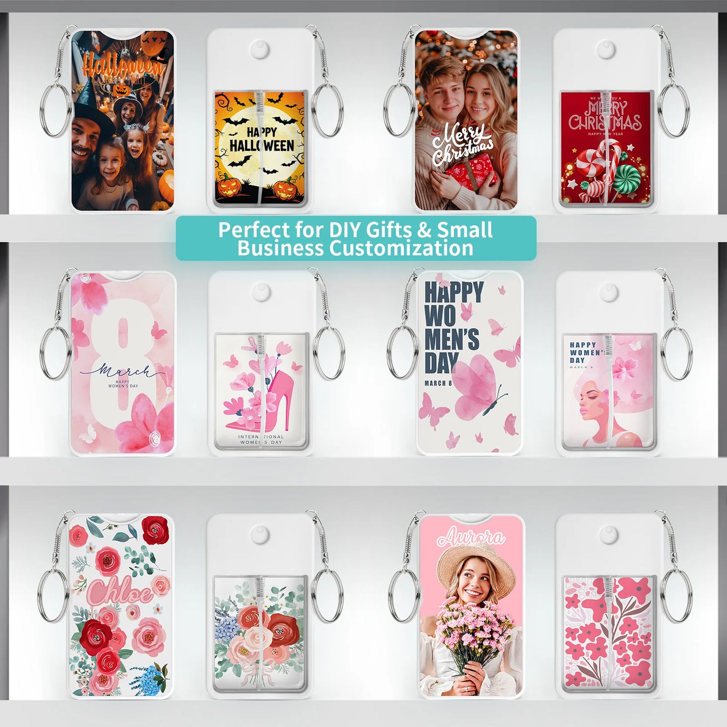 Sublimation Blanks Card Perfume Spray Bottle 1FL.OZ White 12 Pack