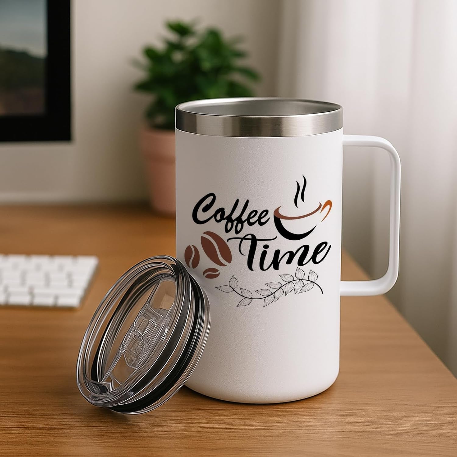 Colorsub 24Oz Sublimation Coffee Mugs with Handle Straight Matte Travel Coffee Cups Insulated Stainless Steel Tumblers with Gift Box, Heat Tape for Hot Cold Drinks, 6 Pack