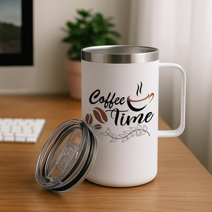 Colorsub 24Oz Sublimation Coffee Mugs with Handle Straight Matte Travel Coffee Cups Insulated Stainless Steel Tumblers with Gift Box, Heat Tape for Hot Cold Drinks, 6 Pack