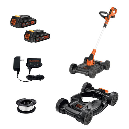 20V MAX Cordless 12" Lithium-Ion 3-In-1 Trimmer/Edger and Mower + 2 Batteries