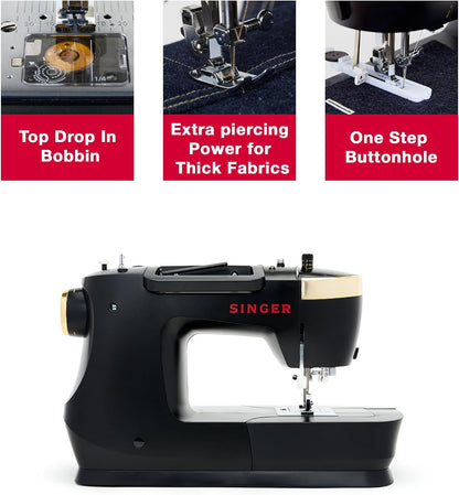 SINGER® Heavy Duty 500 Classic High Speed Sewing Machine + Accessory Kit | 23 Built-In Stitches, Strong Motor, Strong Piercing Power, 1-Step Buttonhole, Full Metal Frame, Large Sewing Space, LED Light