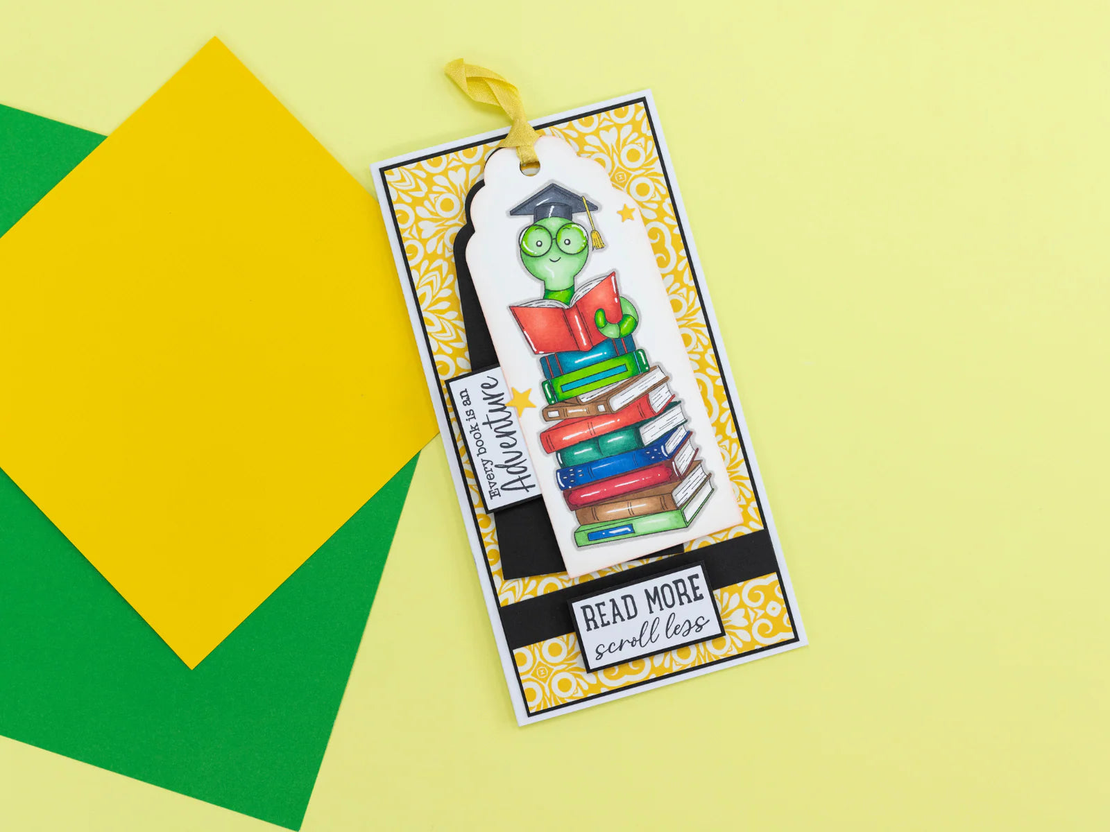 Crafters Companion Bookworm Collection Stamp & Die Set - Cute Bookworm