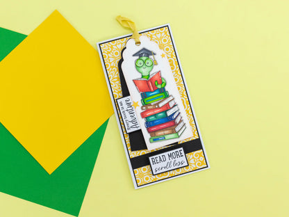 Crafters Companion Bookworm Collection Stamp & Die Set - Cute Bookworm