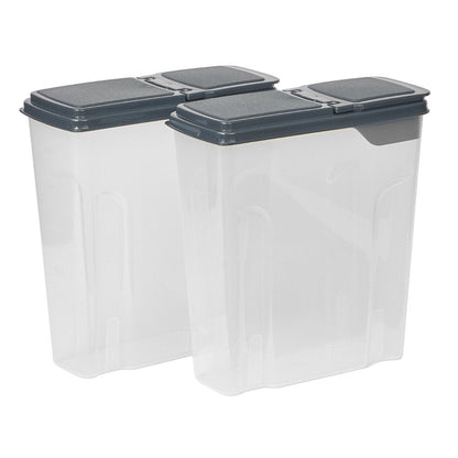 2-Pack Cereal Keeper, Plastic, 24 Cup - Dark Gray Lid