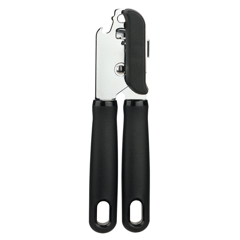 2 Ply Manual Can Opener with Integrated Bottle Opener, Black