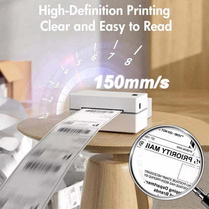 4X6 Thermal Label Printer - Bluetooth Shipping Label Maker for Packages, Compatible with Windows Ios Android, Wireless Sticker Printing for Business and Home