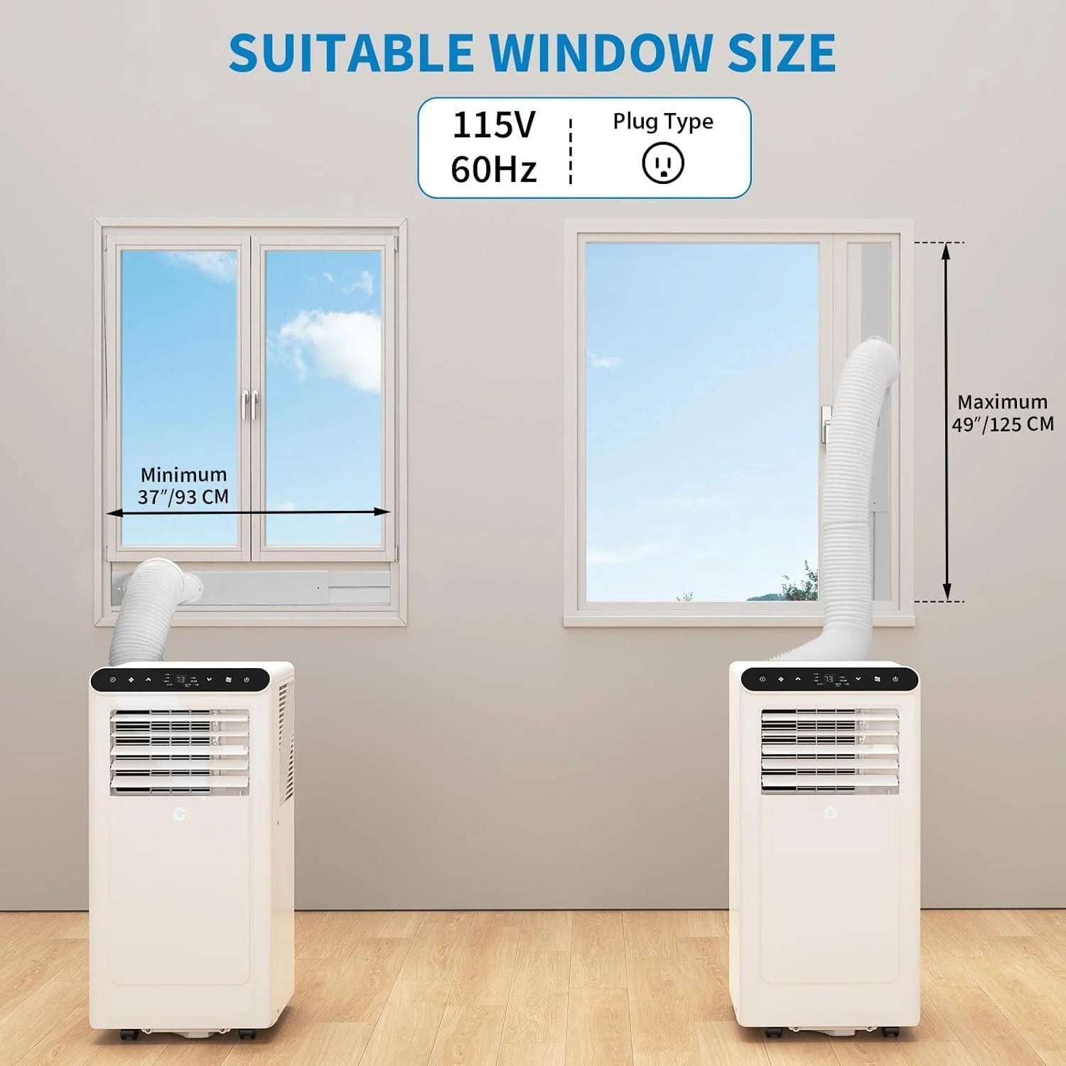 8,000 BTU Portable Air Conditioner: Cools Rooms up to 350 Sq. Ft,3-In-1 Unit with Remote Control