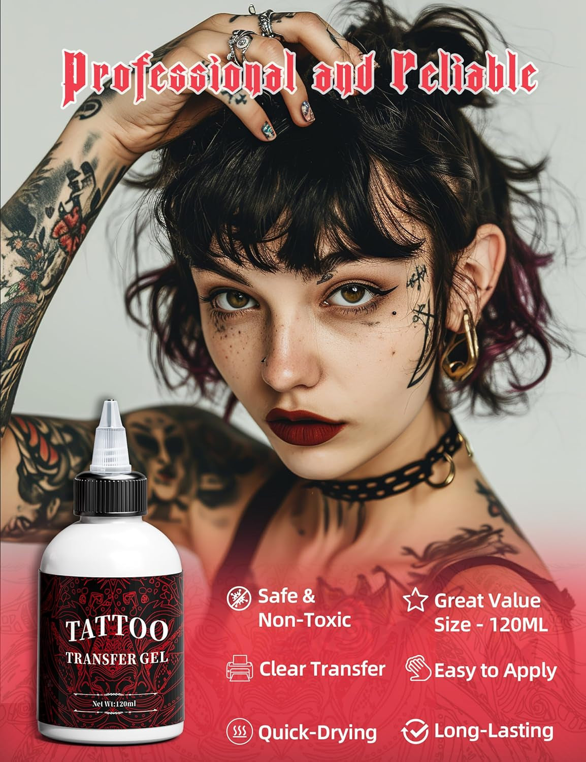 Phomemo Tattoo Transfer Gel, Stencil Gel for Tattooing, Tattoo Supplies for Artists & Beginners, Transfer Solution for Stencil Transfering, 4 Ounce