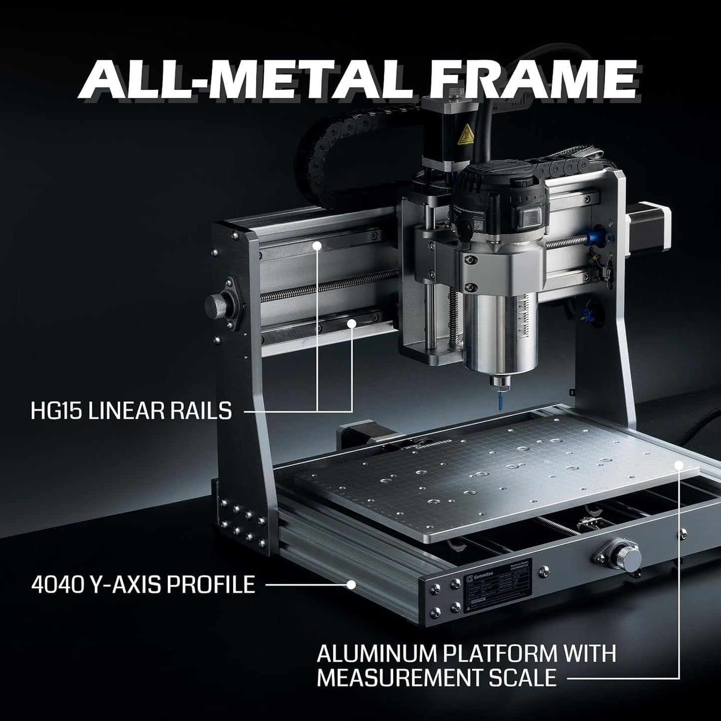 Genmitsu 3020-PRO Ultra CNC Router Machine, Upgraded 710W Spindle, All-Metal Engraver for Metal, Wood, Acrylic, PCB, MDF, Built-In Motherboard Fan, Work Area 11.8"X8.1"X3.1"