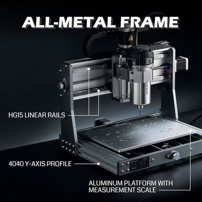 Genmitsu 3020-PRO Ultra CNC Router Machine, Upgraded 710W Spindle, All-Metal Engraver for Metal, Wood, Acrylic, PCB, MDF, Built-In Motherboard Fan, Work Area 11.8"X8.1"X3.1"