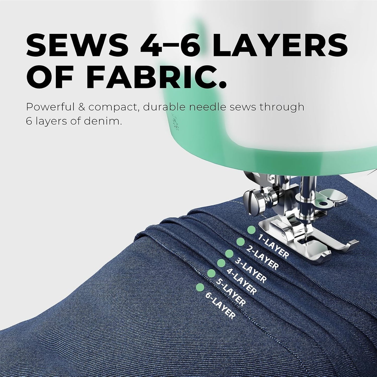 Rxmeili 12-Stitch Portable Sewing Machine for Beginners with 42-Piece Kit | Green Plug-In Mini Sewing Machine for Beginners, Reverse Sewing, 2-Speed, Foot Pedal, Light, Drawer for DIY Clothes & Crafts
