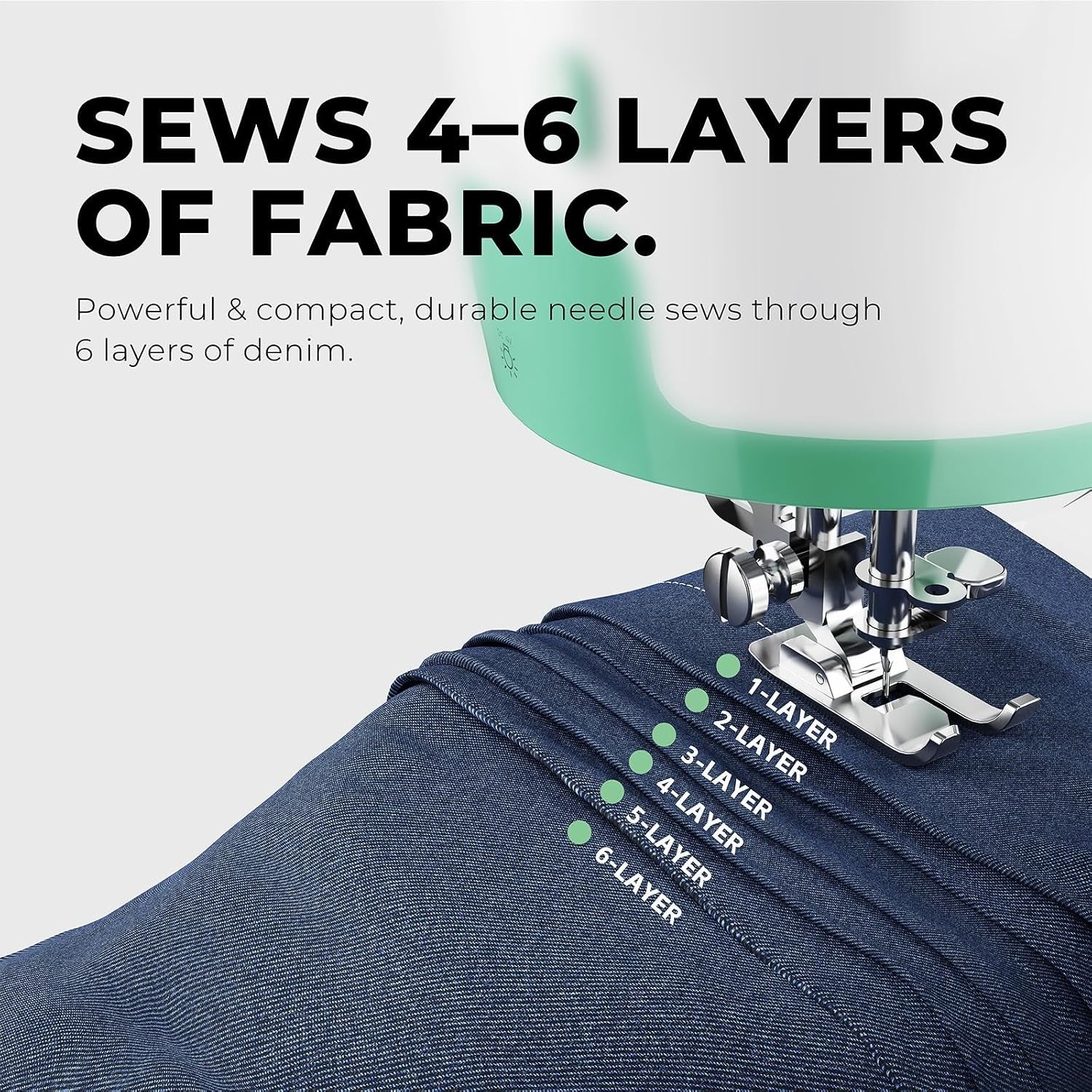 Rxmeili 12-Stitch Portable Sewing Machine for Beginners with 42-Piece Kit | Green Plug-In Mini Sewing Machine for Beginners, Reverse Sewing, 2-Speed, Foot Pedal, Light, Drawer for DIY Clothes & Crafts