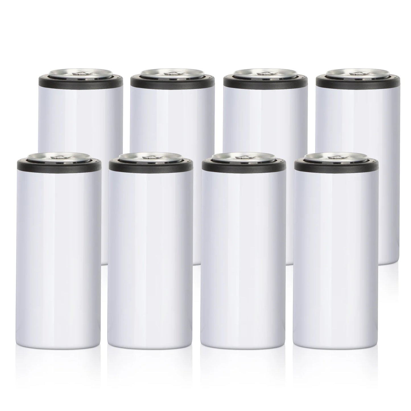 12 OZ Sublimation Slim Skinny Can Cooler Insulator Blanks 4 Pack