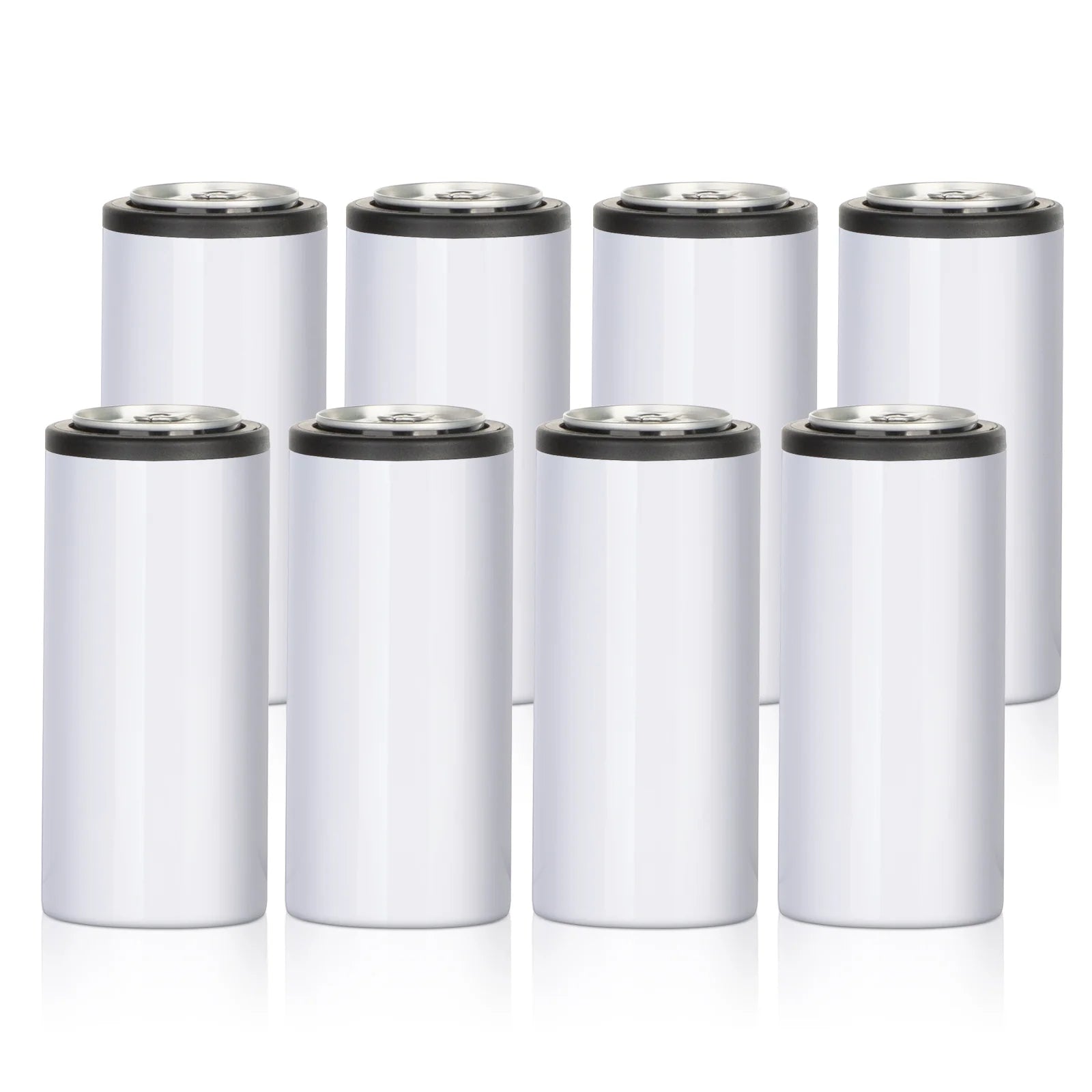 12 OZ Sublimation Slim Skinny Can Cooler Insulator Blanks 4 Pack