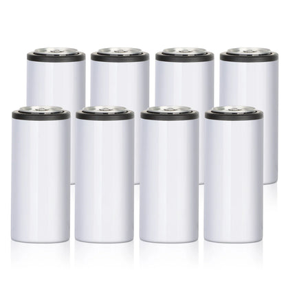 12 OZ Sublimation Slim Skinny Can Cooler Insulator Blanks 4 Pack