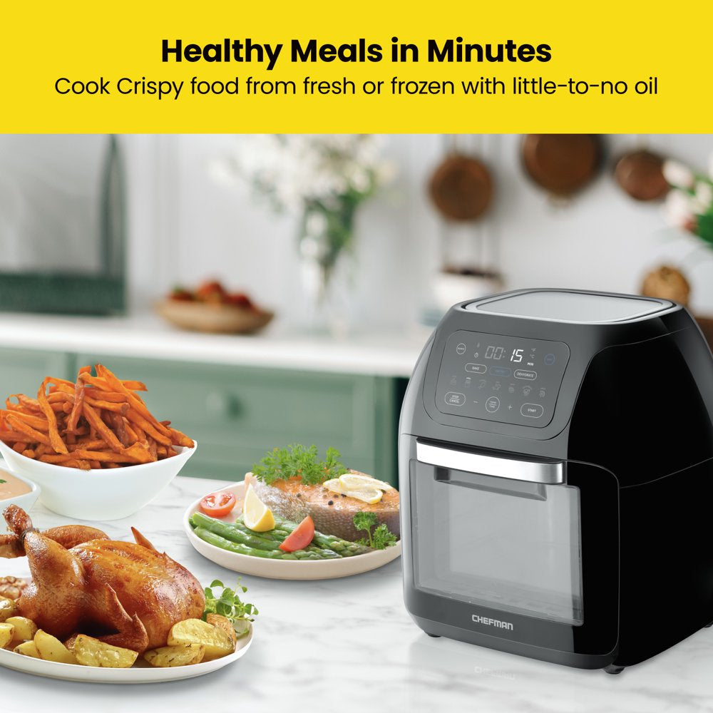 Multifunctional Digital Air Fryer+ Rotisserie, Fry, Roast & Bake, 17 Presets, XL 10L, Black