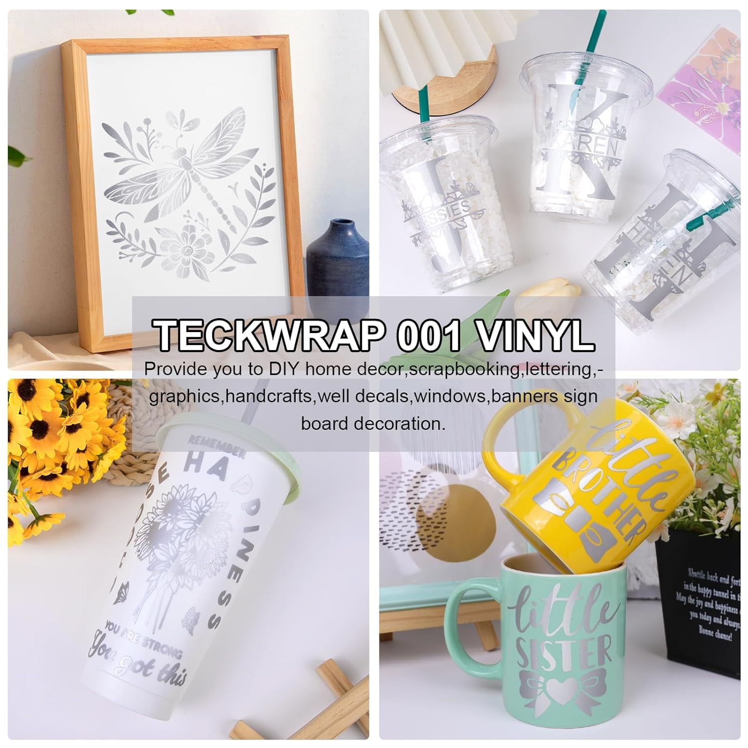 001 Vinyl Glossy Permanent Adhesive Vinyl for Craft Decal Projects 12" X 10Ft, Glossy Silver