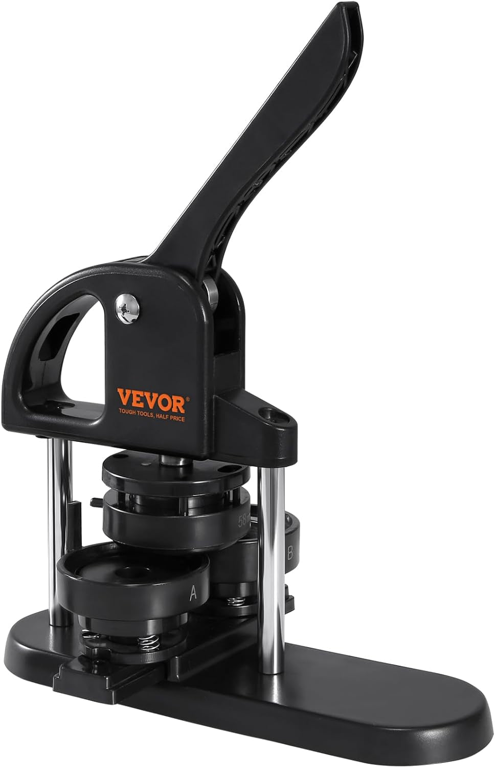 VEVOR Button Maker, 1/1.25/2.28 Inch(25/32/58Mm) 3-In-1 Pin Maker with 300Pcs Button Parts, Ergonomic Arc Handle Punch Press Kit, Button Maker Machine with Panda Magic Book, for Children DIY Gifts