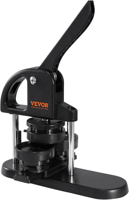 VEVOR Button Maker, 1/1.25/2.28 Inch(25/32/58Mm) 3-In-1 Pin Maker with 300Pcs Button Parts, Ergonomic Arc Handle Punch Press Kit, Button Maker Machine with Panda Magic Book, for Children DIY Gifts