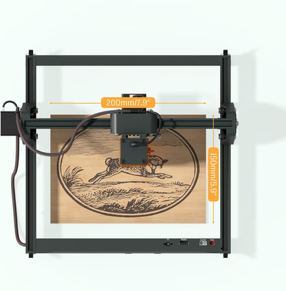 Genmitsu Laser Engraver Machine Kortek 2.5W 2500Mw, Wireless APP Supported, ±0.01Mm High Precision, Portable Laser Engraving Machine for DIY Wood, Acrylic, Leather, Glass, Metal, Fiber, Safety Class 1