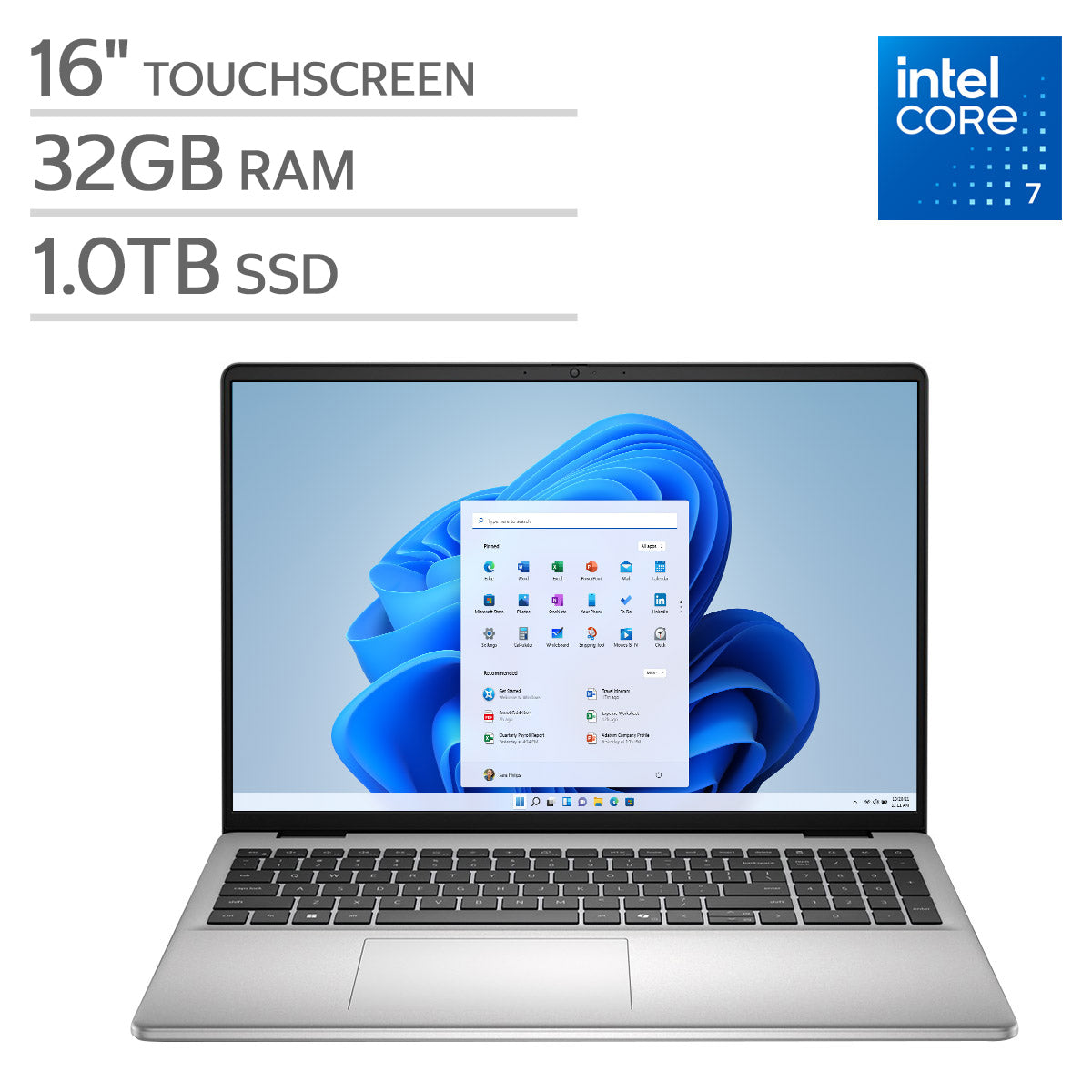 Dell 16" Laptop - Intel Core 7 150U - FHD+ (1920 X 1200) Touchscreen - 32GB RAM - 1TB SSD - Windows 11 Home