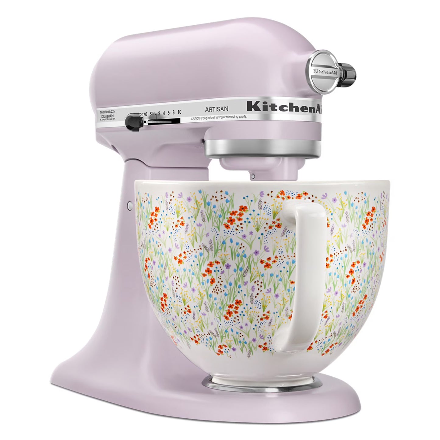 Artisan Series 5-Quart Tilt-Head Stand Mixer, Wildflower with Ceramic Bowl, Flat Beater, Dough Hook, Whip
