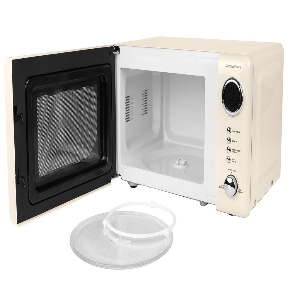 Retro 0.7 Cu. Ft. 700-Watt Countertop Microwave Oven, Ivory