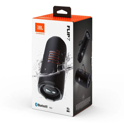 Flip 7 - Portable Waterproof and Drop-Proof Speaker, Bold  Pro Sound with AI Sound Boost, 16Hrs of Playtime, and Pushlock System with Interchangeable Accessories (Black)