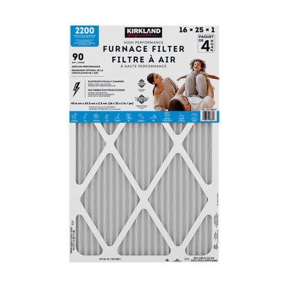Kirkland Signature 2200 High Performance Furnace Filters, 4-Pack