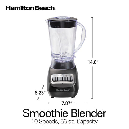 Smoothie Blender, 56 Oz. Jar, 10 Speeds, New, Black, 50190F