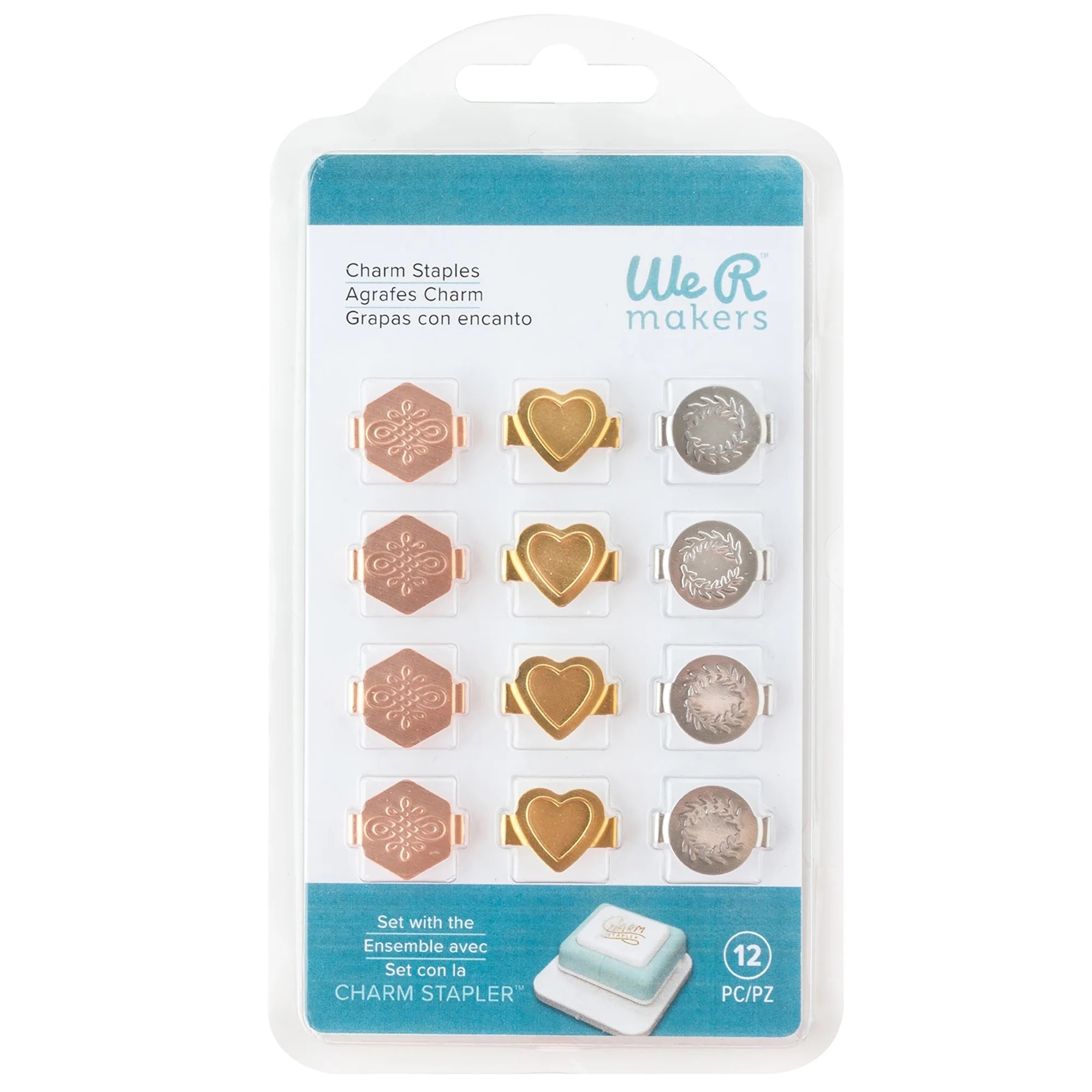 We R Charm Stapler Charm 12/Pkg-Metallic Multi Shape – Royal Prints ...