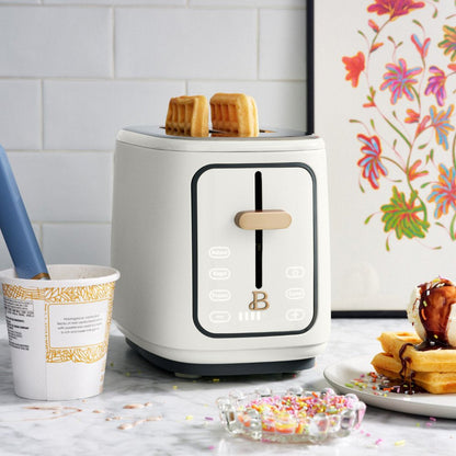 2-Slice Toaster with Touch-Activated Display, White Icing by Drew Barrymore