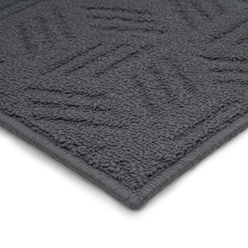 Solid High Low Loop Kitchen Mat 18In X 27In Gray Flannel