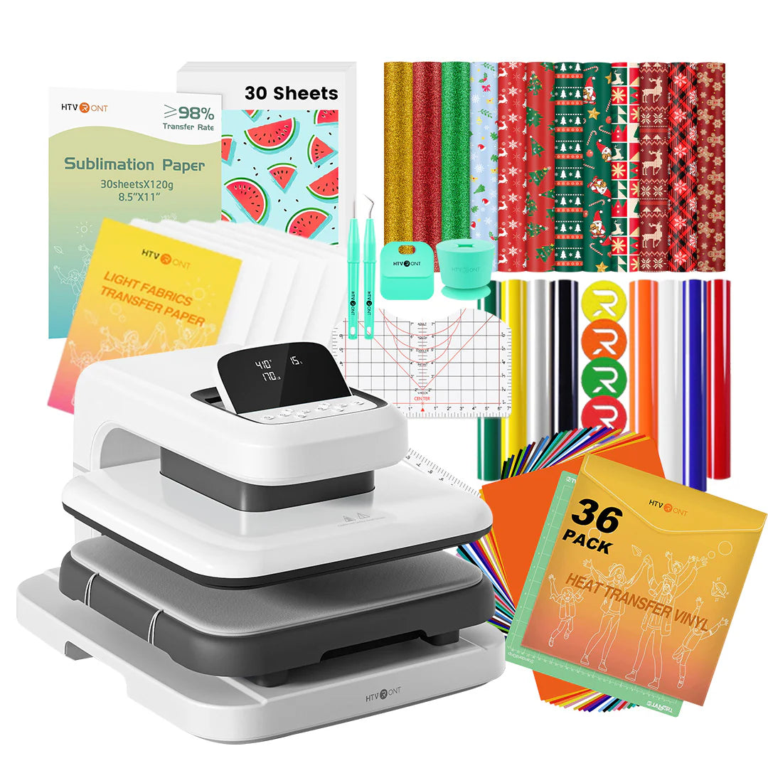 [Easter Best Deal] HTVRONT Auto Heat Press 2+Great Value Bundle