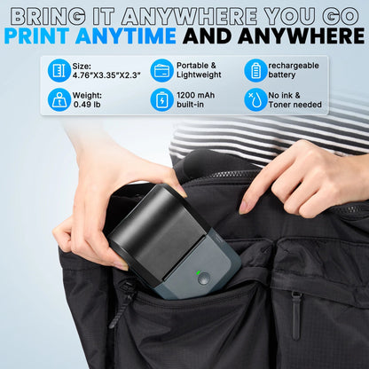 Label Maker Machine with Tape,Bluetooth Label Maker,Wide Waterproof Label Thermal Label Printer for Small Business,Address, Logo, Retail, Blue