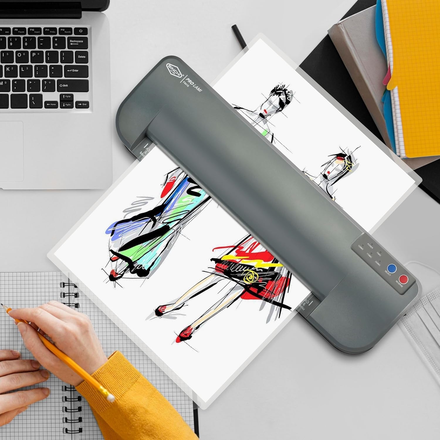 SINCHI 13-Inch Thermal Laminator & Foil Applicator, 3–10 Mil, 4-Roller, 55S Warm-Up, 18 Seconds/Page, Auto Shutoff, Commercial-Grade Laminating Machine with 10 Pouches for Office, School, Crafts & DIY