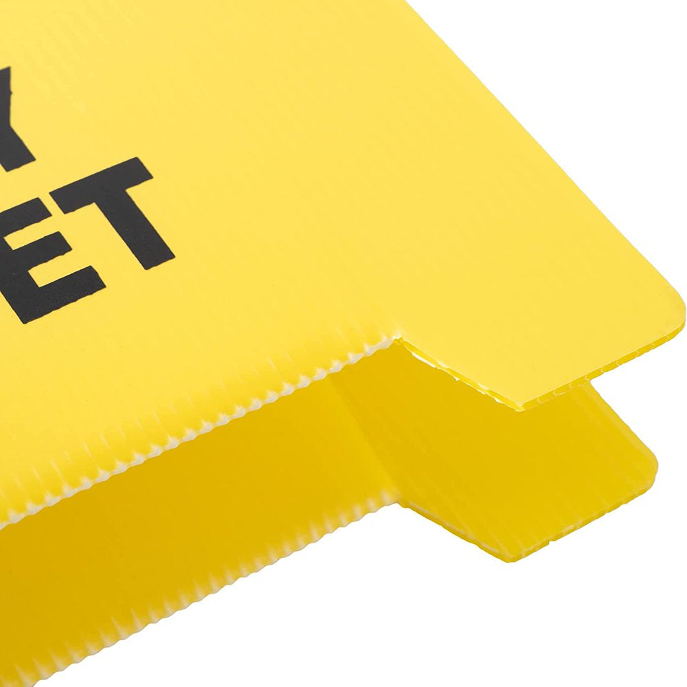 MATTHEW CLEANING 19'' Industrial Wet Floor Sign 3 Pack 2-Sided Durable Corrugated Plastic Birght Yellow Multilingual Warning Signs Commercial Caution Wet Fold-Out Floor Signs for Indoors