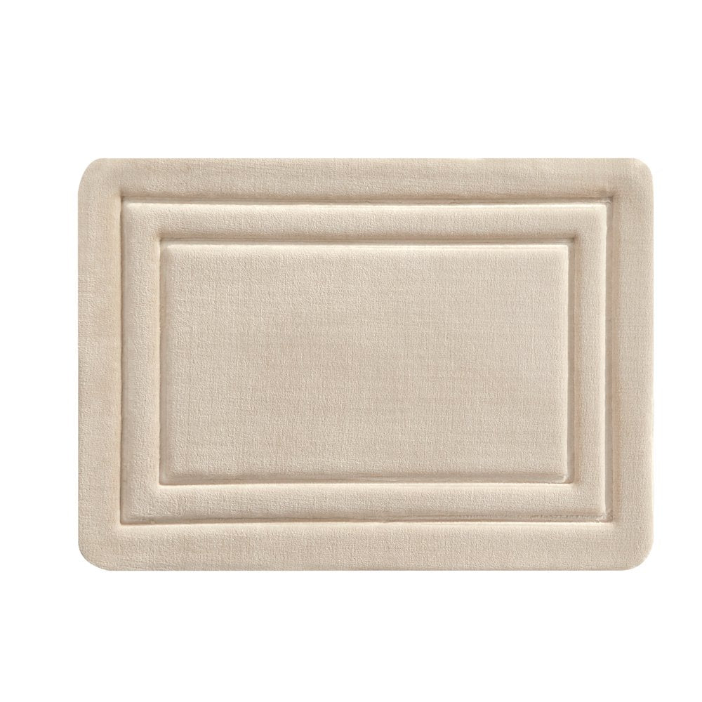 2 Piece Beige Memory Foam Bath Rug Set, Available in Multiple Colors