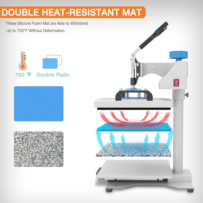 HORGELU 5 in 1 Heat Press Machine 12X15 Inch Heat Transfer Machine 360-Degree Swing Away Multifunction Digital Sublimation Combo Heat Press for T Shirt Mug Hat Plate for Commercial Home 110V