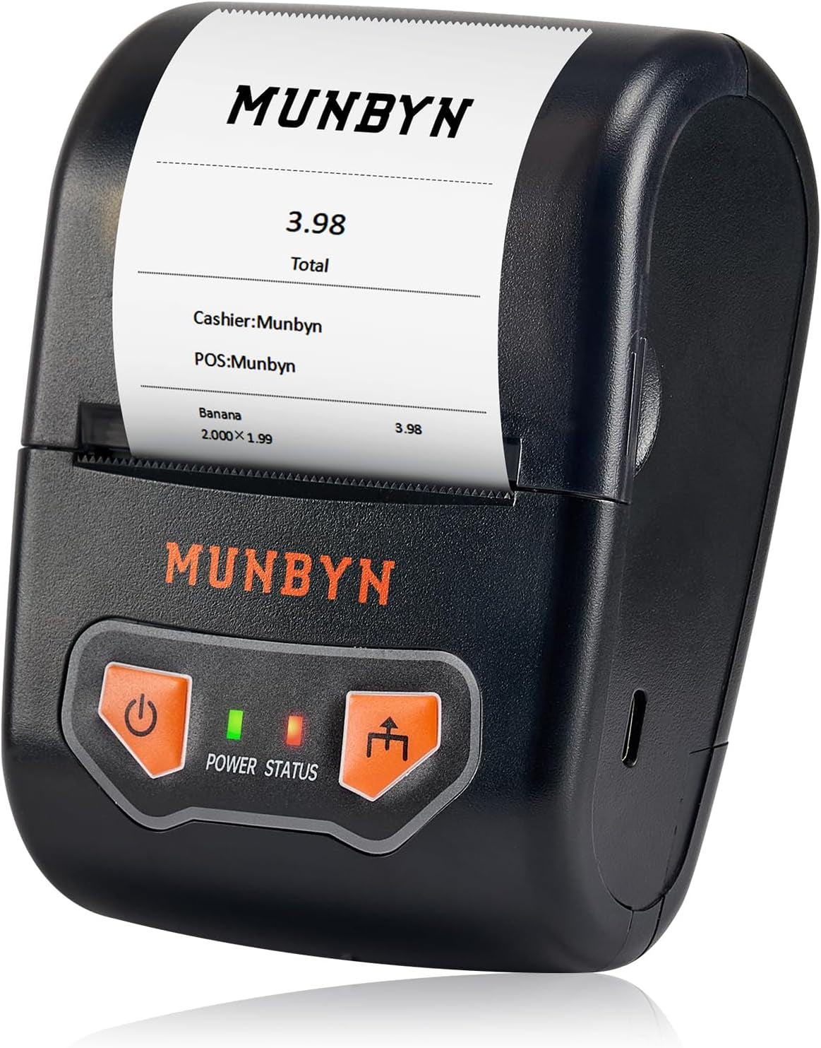 MUNBYN Bluetooth Receipt Printer, Portable Thermal Receipt Printers for Small Business Sales Retail, 58Mm Mini Receipt Printer Compatible with Android/Windows/Mac/Chromeos/Linux(Not Support Ios)