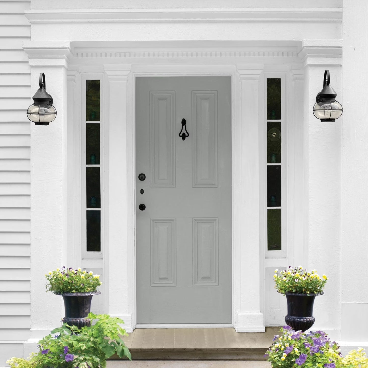 Fundamentals Stepping Stone / Gray Semi-Gloss Exterior Paint, 1 Quart