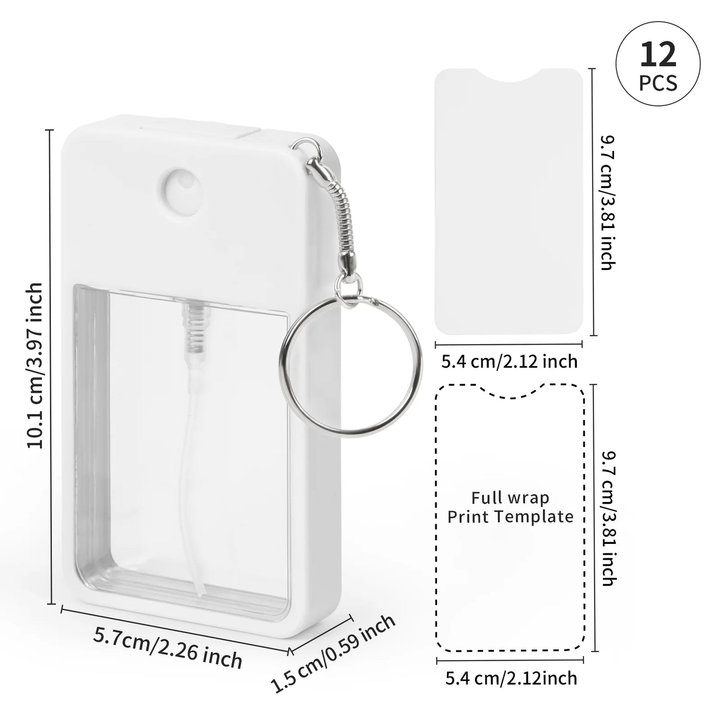 Sublimation Blanks Card Perfume Spray Bottle 1FL.OZ White 12 Pack