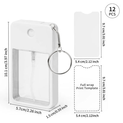 Sublimation Blanks Card Perfume Spray Bottle 1FL.OZ White 12 Pack