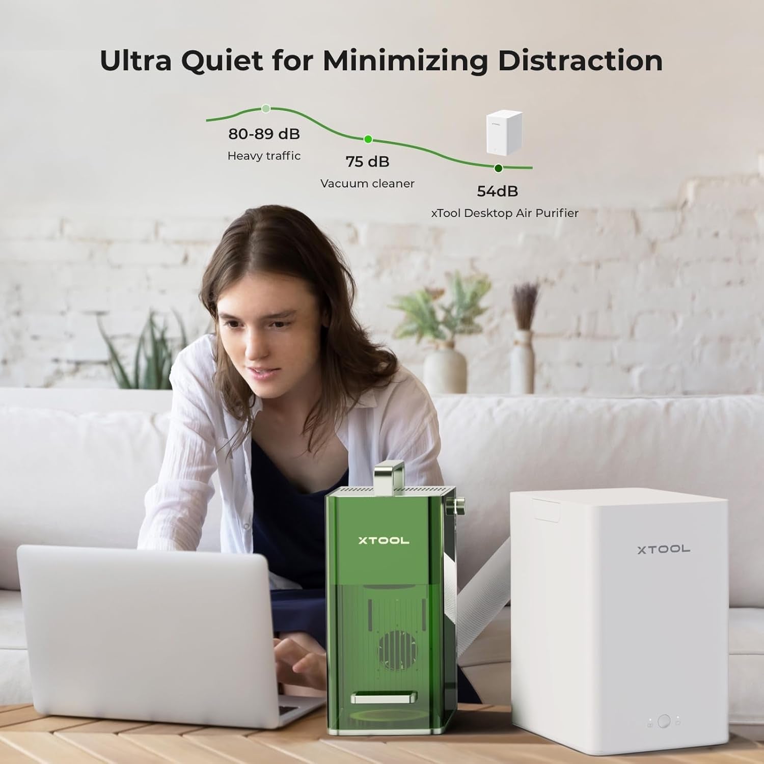 F1 Desktop Smoke Air Purifier, Fume Extractor with 3-Layer Filtration, Hepa Portable for  F1 Laser Engraver Only, Air Purifier for Laser Engraver for Wood and Metal