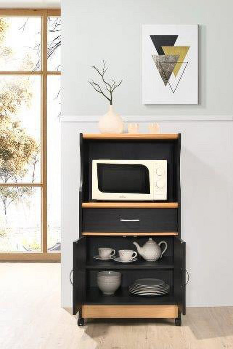 Microwave Kitchen Cart, Black